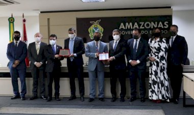 Wilson Lima recebe membros do Conselho Nacional do Ministério Público e representantes do TJAM e Aleam