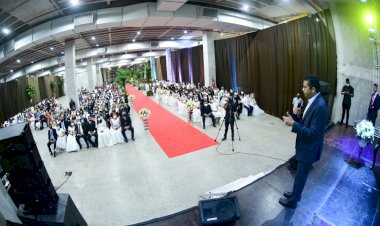 Em dois dias, 150 casais participam de Casamento Coletivo no Centro de Convenções Vasco Vasques