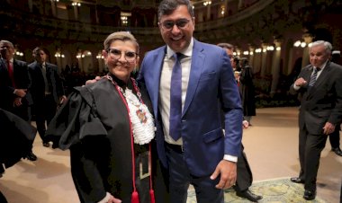 Na posse da nova diretoria do TJAM, Wilson Lima destaca a importância da harmonia entre os poderes