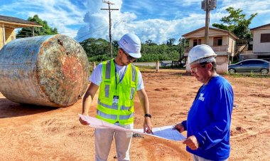 Governo do Amazonas fiscaliza obras do complexo de tratamento de água de Boca do Acre