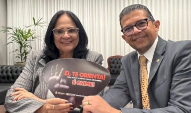 Deputado João Luiz apresenta a campanha ‘Ei, Te Orienta!’ para senadora Damares Alves, em Brasília
