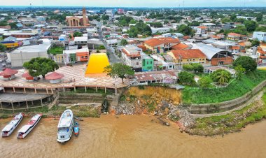 Obras de contenção e urbanização da Praça Digital serão retomadas em Parintins