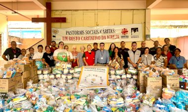 PQA entrega quase cinco toneladas de alimentos arrecadadas em gincana solidária para pastorais da Arquidiocese de Manaus