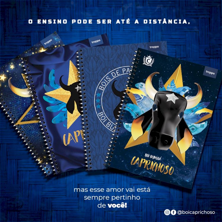 Cadernos com a marca do Boi Caprichoso serão comercializados em todo o Brasil