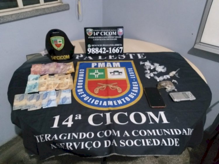 Polícia Militar detém homem e apreende adolescente por tráfico de entorpecentes na zona leste