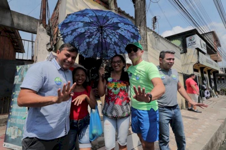 Wilson Lima recebe apoio de moradores e comerciantes do Mauazinho, durante caminhada