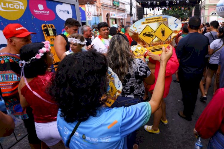 Carnaval na Floresta: Detran Amazonas segue com campanha de conscientização em blocos de carnaval de Manaus