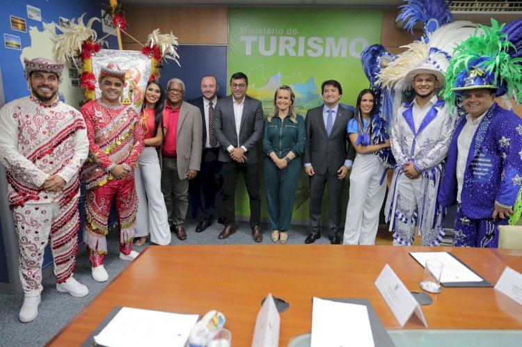 Wilson Lima se reúne com ministra do Turismo e apresenta dirigentes dos bumbás Caprichoso e Garantido