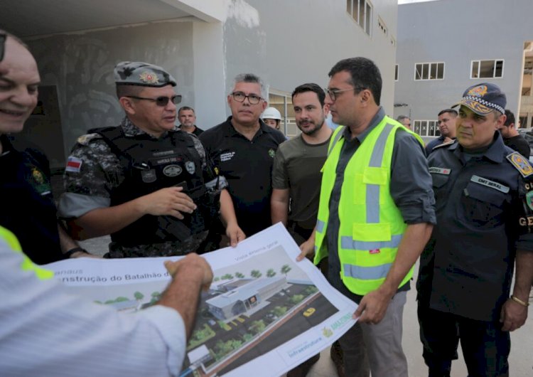 Governador Wilson Lima vistoria fase final da obra do novo batalhão da Rocam