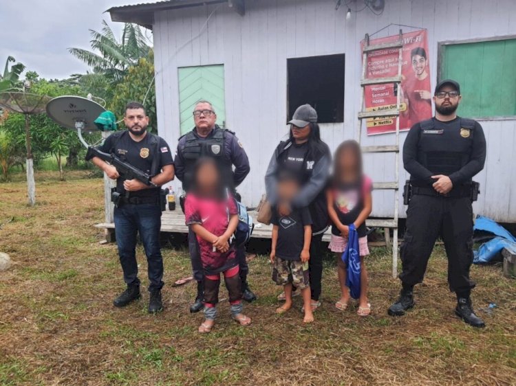 PC-AM resgata mulher e três crianças que viviam sob ameaça e cárcere privado em Fonte Boa